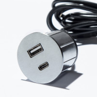 Мебельная USB розетка ASA VersaPick type A+C нержавеющая сталь (060.29Z.00033)