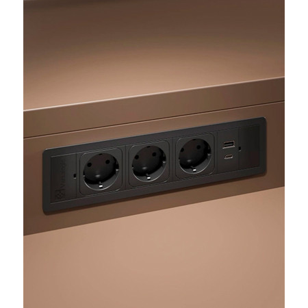 Розеточный блок ASA VersaFrame 3.0 3x220 USB 5V черный (060.40F.00009)