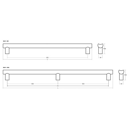 Меблева ручка-скоба Viefe Moon Big 1096×1056×48 мм латунь матова (0629.1056.L.618)
