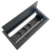 Розеточный блок ASA VersaFlap mono 2.0 (060.42F.00023) 3x220 USB 5V, отделка - черный