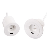 Меблева розетка ASA Versatag 1x220 1xUSB біла (060.36F.00002)