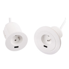 Меблева розетка ASA Versatag 1x220 1xUSB біла (060.36F.00002)