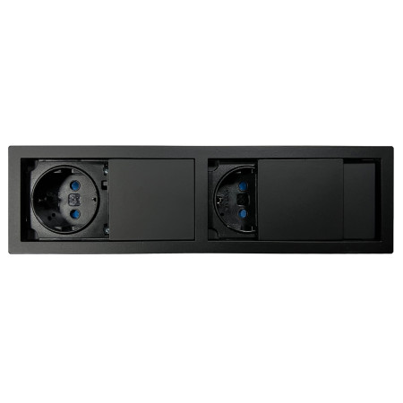 Розеточный блок ASA VersaHit Combi 2x220 IP54 черный матовый  (060.25F.00028)