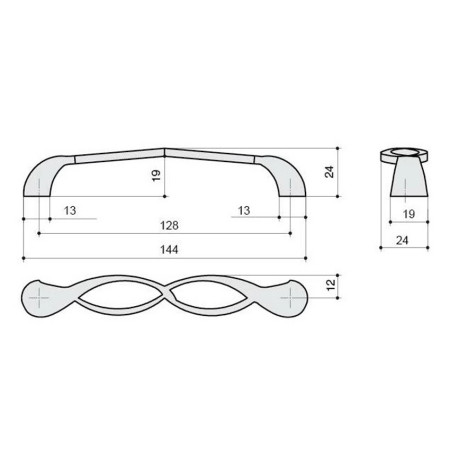 Ручка-скоба Citterio Giulio 128 мм (9 1349.0128.14) 24к золото