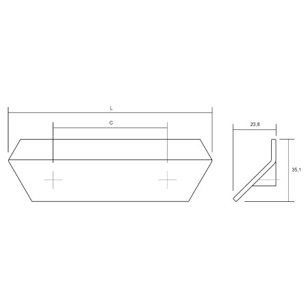 Меблева ручка накладна Viefe Plie 210×160×35 мм сірий метал (0597.160.Z.M23)