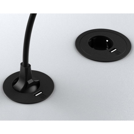 Меблева розетка ASA Versatag 1x220 1xUSB чорна (060.36F.00001)