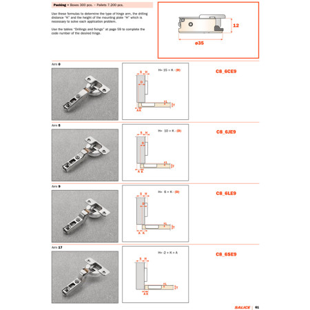 Накладная петля Salice Silentia+ Series 800 Soft close 105 (C8P6CE9)