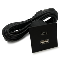 Мебельная USB розетка  ASA VersaPick type A+C черная матовая (060.29Z.00045)