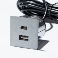 Меблева USB розетка ASA VersaPick type A+C нержавіюча сталь (060.29Z.00041)
