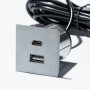 Мебельная USB розетка  ASA VersaPick type A+C нержавеющая сталь (060.29Z.00041)