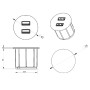 Мебельная USB розетка ASA VersaPick type A+C нержавеющая сталь (060.29Z.00033)