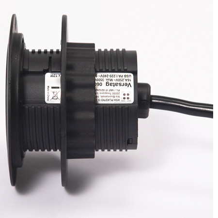 Меблева розетка ASA Versatag 1x220 1xUSB чорна (060.36F.00001)