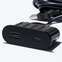 Мебельная USB розетка  ASA VersaPick type A+C матовый черный (060.29Z.00061)