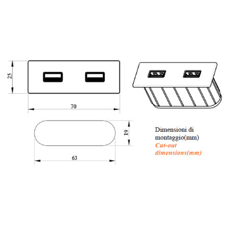 Мебельная USB розетка  ASA VersaPick type A+C матовый черный (060.29Z.00053)