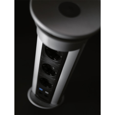 Висувний розетковий блок ASA VersaElite 3x220 2xUSB хром (060.05F.00008)