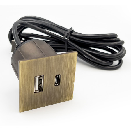 Мебельная USB розетка  ASA VersaPick type A+C состаренная бронза (060.29Z.00047)