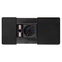 Врізний модуль ASA VersaPad 1x220 2xUSB чорний (060.08F.00002)