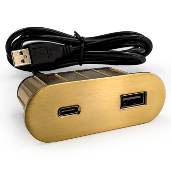 Купити Мебельная USB розетка  ASA VersaPick type A+C золото (060.29Z.00064) РОЗЕТКА В СТІЛЬНИЦЮ від ASA Plastici