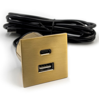 Купити Мебельная USB розетка  ASA VersaPick type A+C золото (060.29Z.00048) РОЗЕТКА В СТІЛЬНИЦЮ від ASA Plastici