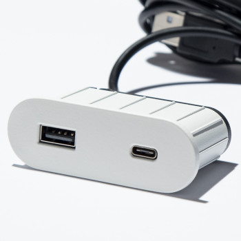 Купить Мебельная USB розетка  ASA VersaPick type A+C матовый белый RAL9010 (060.29Z.00059) РОЗЕТКА В СТОЛЕШНИЦУ от ASA Plastici