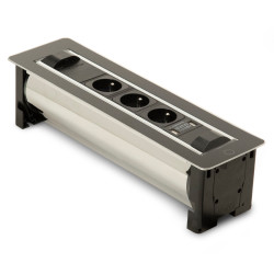 Вращающийся розеточный блок ASA Versaturn 3.0 черное стекло 3x220V+USB (060.24F.00031) Вращающийся розеточный блок ASA Versaturn 3.0 черное стекло 3x220V+USB (060.24F.00031)
