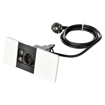 Купить Встраиваемый модуль ASA VersaPad 1x220 2xUSB белый (060.08F.00063) РОЗЕТКА В СТОЛЕШНИЦУ от ASA Plastici
