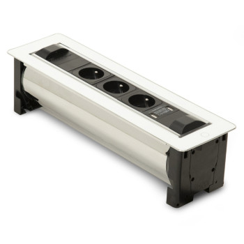 Купити Вращающийся розеточный блок ASA Versaturn 3.0 белое стекло 3x220V+USB (060.24F.00032) РОЗЕТКА В СТІЛЬНИЦЮ від ASA Plastici