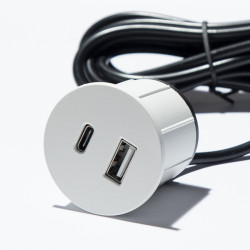 Мебельная USB розетка ASA VersaPick type A+C матовый белый RAL9010 (060.29Z.00035) Мебельная USB розетка ASA VersaPick type A+C матовый белый RAL9010 (060.29Z.00035)
