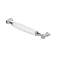 Мебельные ручки  Ferro Fiori CR 9001.128 хром|белый