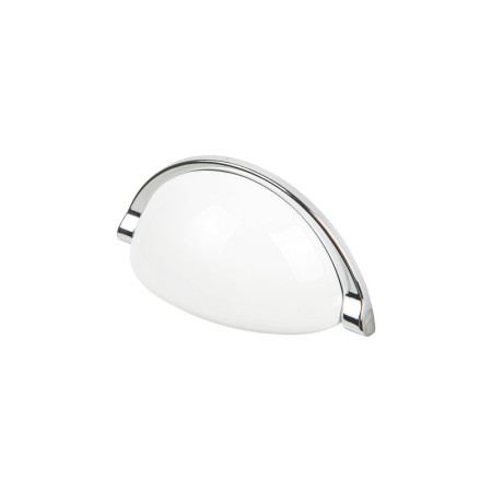 Ручка меблева Ferro Fiori CR 9007.96 хром / білий