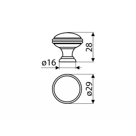 Меблева ручка кнопка Gamet GR49-L31 чорний матовий