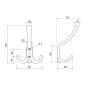 Гачки на двері Gamet WR43-G0004 хром