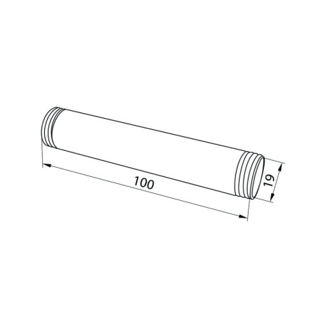 ЛОФТ ТРУБА L-100ММ D-19ММ ЧЁРНАЯ