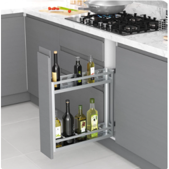 Купить Карго для кухни Starax S-2806 B  корзина бокового крепления, в секцию 150 мм  с дов., алюминий АРХИВ от Мебельная фурнитура STARAX (Турция)