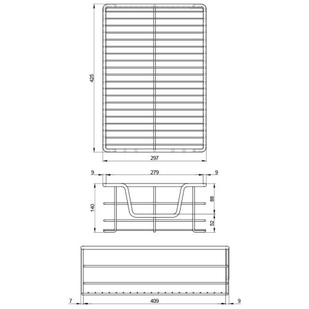 Кошик-сушка для посуду 400 мм, г425 * ш364 * в140, хром