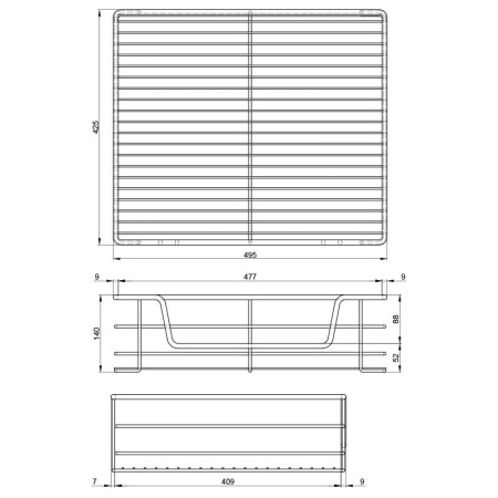 Кошик-сушка 600 мм, г425 * ш564 * в140, хром